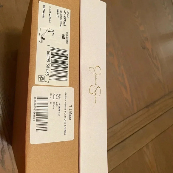 Jessica Simpson White Flower Open Toe Sandals Sz 8 Wedge Platform Style Jeffina - Picture 5 of 7